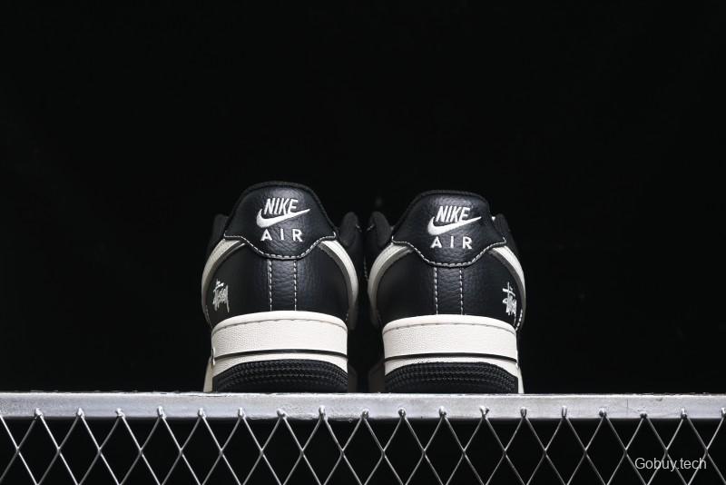 Nike Air Force 1 '07 Low Stussy Collaboration - All Black Low-Top Casual Sneakers - XZ6188-311