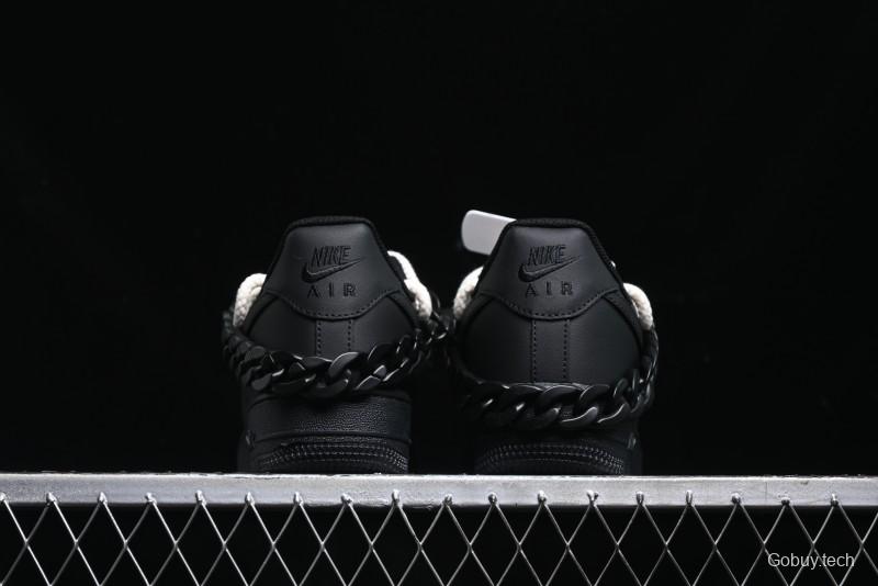 Nike Air Force 1 '07 Low Black Deconstructed Utility Casual Sneakers - CW2288-763