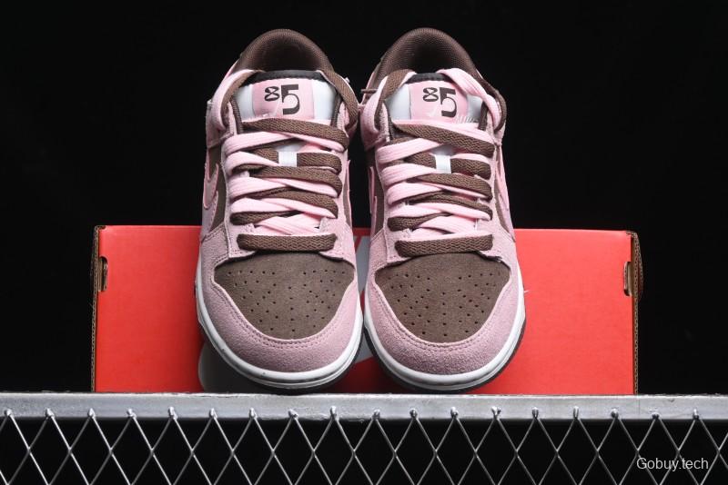 Nike Dunk Low 85 Double Swoosh Series Strawberry Chestnut SB Low Top Casual Skate Shoes - HV1799-161