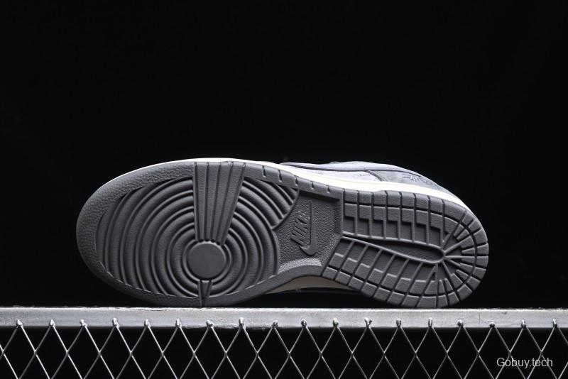 Nike SB Dunk Low Stussy Collaboration - Granite Grey Anniversary Custom Low-Top Casual Skate Shoes - XS1086-008