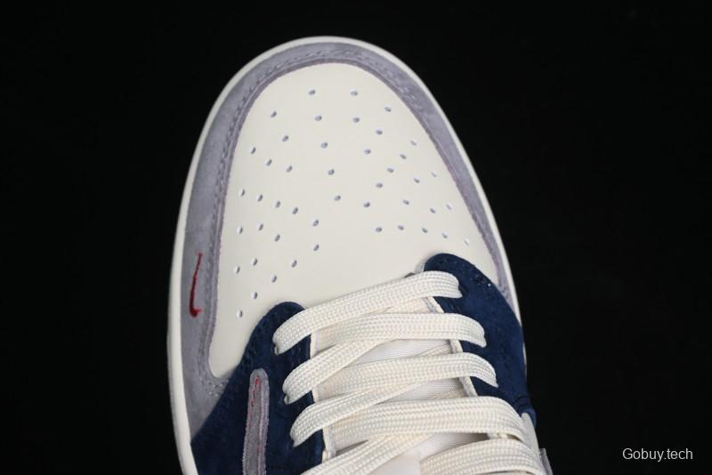 Nike Travis Scott x Fragment Design x Air Jordan 1 Low OG SP AJ1 Multi-Color Patchwork Low-Top Casual Sneakers - DM7866-039