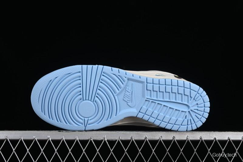 Nike SB Dunk Low BAPE Collaboration - Off-White Mini Blue Swoosh Anniversary High-End Custom Low-Top Casual Sneakers - XD6188-027