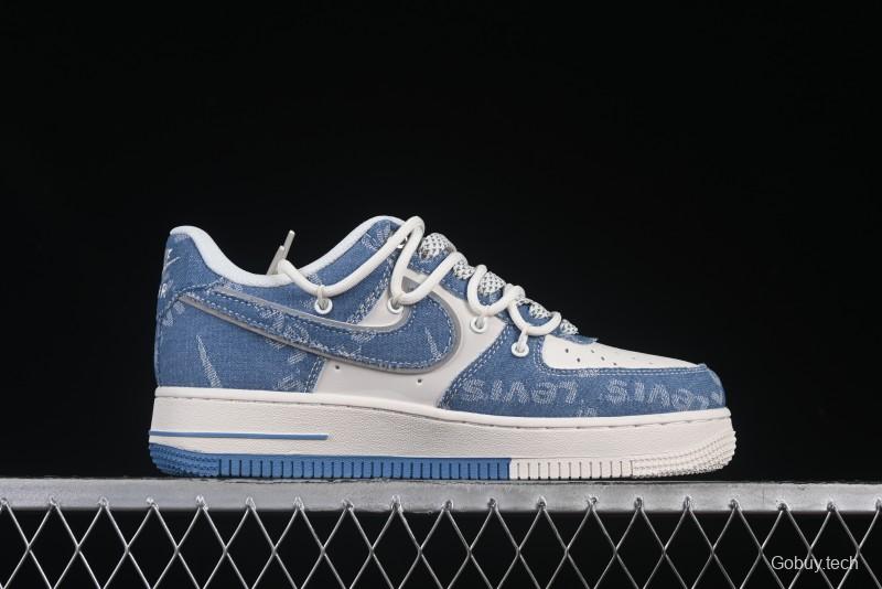 Nike Air Force 1 '07 Low Levi's Denim Patchwork Lace-Up Casual Sneakers - SJ1198-001