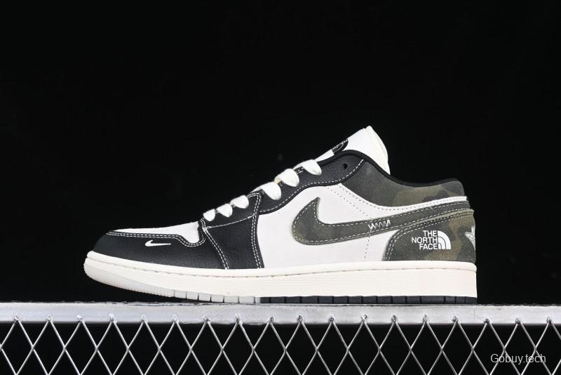 Nike Air Jordan 1 Low AJ1 The North Face Collaboration Dark Camouflage Custom High-End Retro Basketball Shoes - DM9188-013