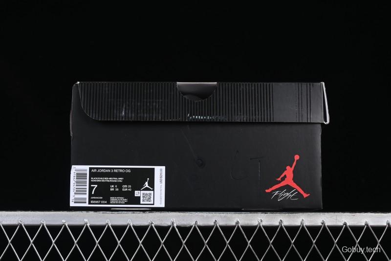 Nike Air Jordan 3 OG "Rare Air" Retro Basketball Shoes with Reverse Swoosh Design - IB8967-004