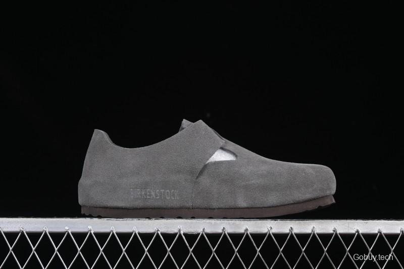 Birkenstock London BS Unisex Slip-On Comfort Shoes with Soft Suede Leather and Lambswool Insole - BS