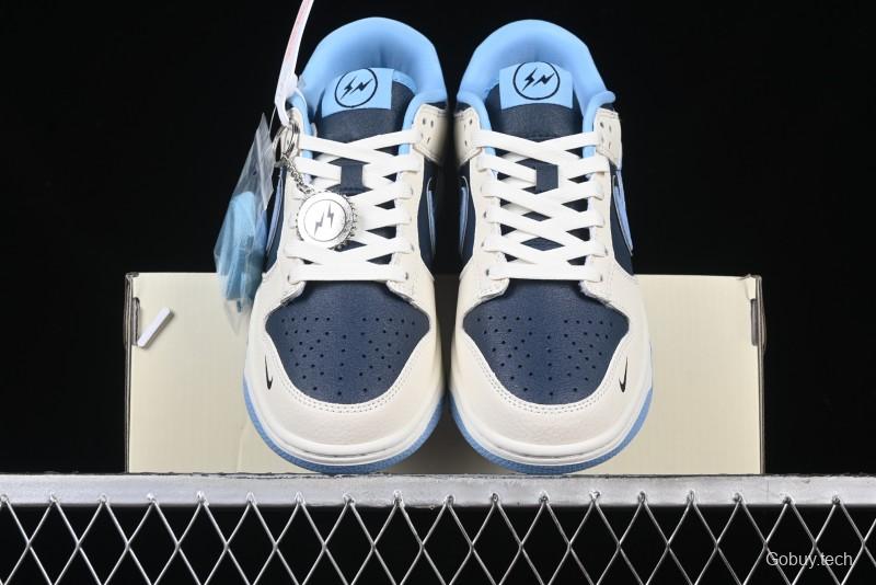 Nike SB Dunk Low Lightning Collaboration - Light Blue Swoosh Anniversary Custom Low-Top Casual Skate Shoes - LW1818-107