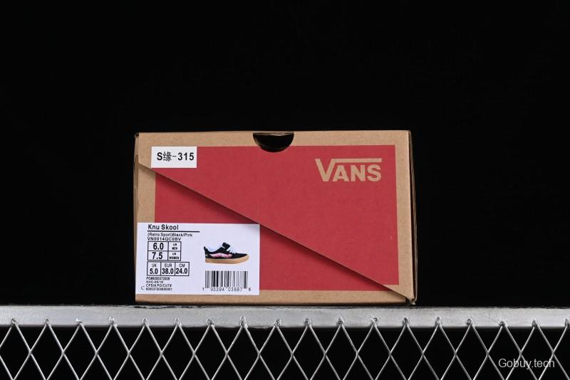Vans Classics Knu Skool Vulcanized Skate Shoes in Black & Pink - VN0014QC0BV