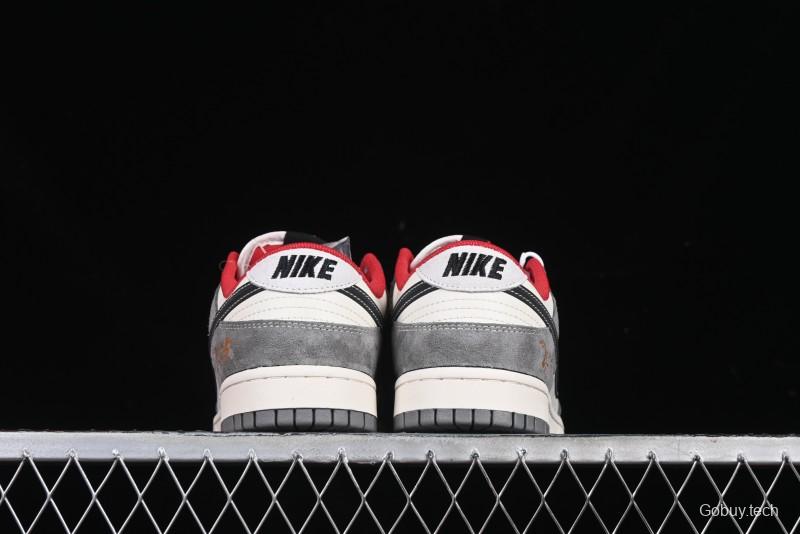 Nike SB Dunk Low Supreme Collaboration Bullet Screen Black Check Anniversary Customized Low-Top Casual Sneakers - FC1688-208