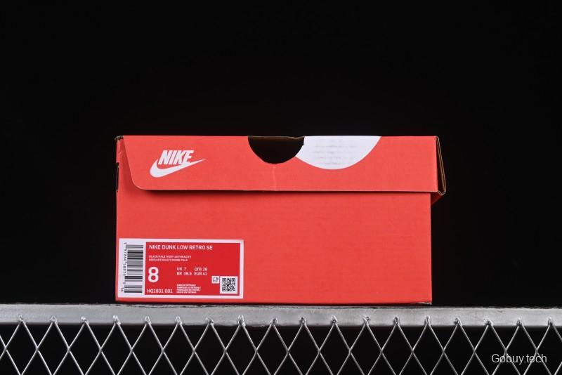 Nike Dunk Low Casual Sneakers in Black-Grey Colorway - HQ1931-001