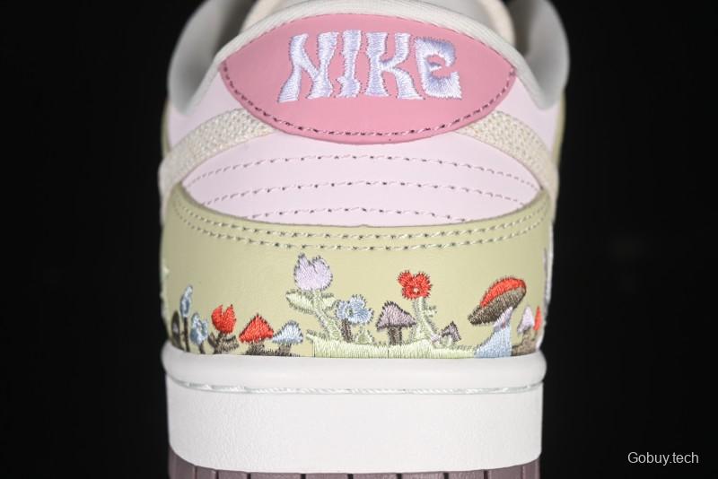 Nike Dunk Low Mushroom Floral-Themed Low-Top Casual Skate Shoes - IB8876-661
