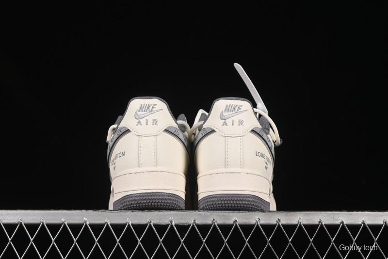 Nike Air Force 1 '07 Low LV Collaboration Grey Swoosh Drawstring Casual Sneakers - DM6868-067