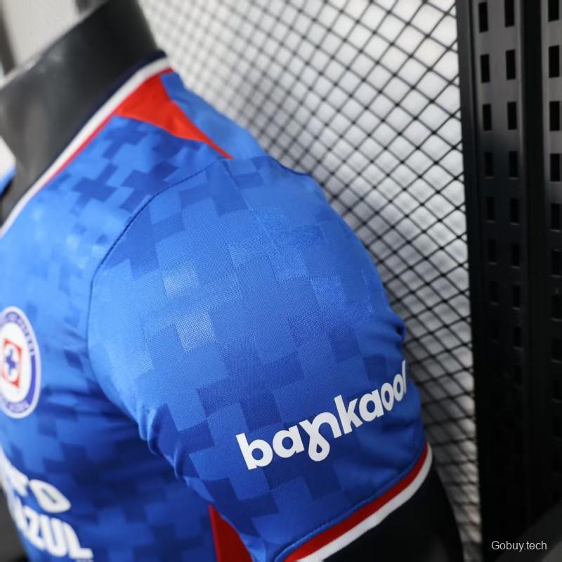 Player Version 25/26 Cruz Azul Home Blue with Digital Pixel Pattern Jersey