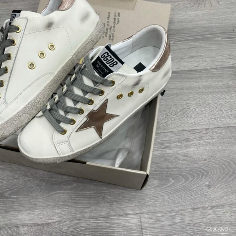 2025 Women GGDB White Brown Leather Sneakers