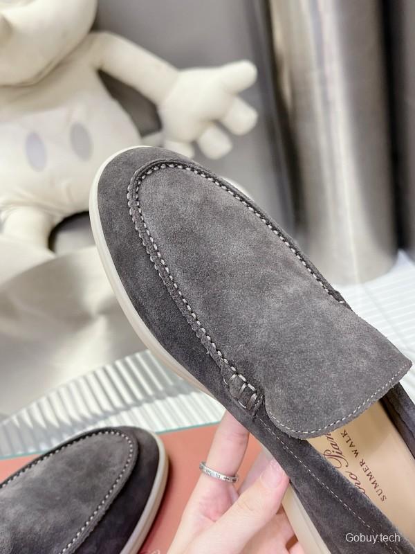 2024 Unisex Le Parmentier Grey Suede Loafers MJ00270