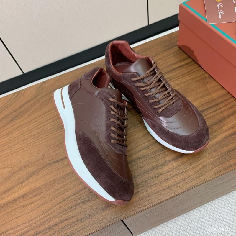 2025 Unisex Le Parmentier Brown Suede Leather Casual Sneakers