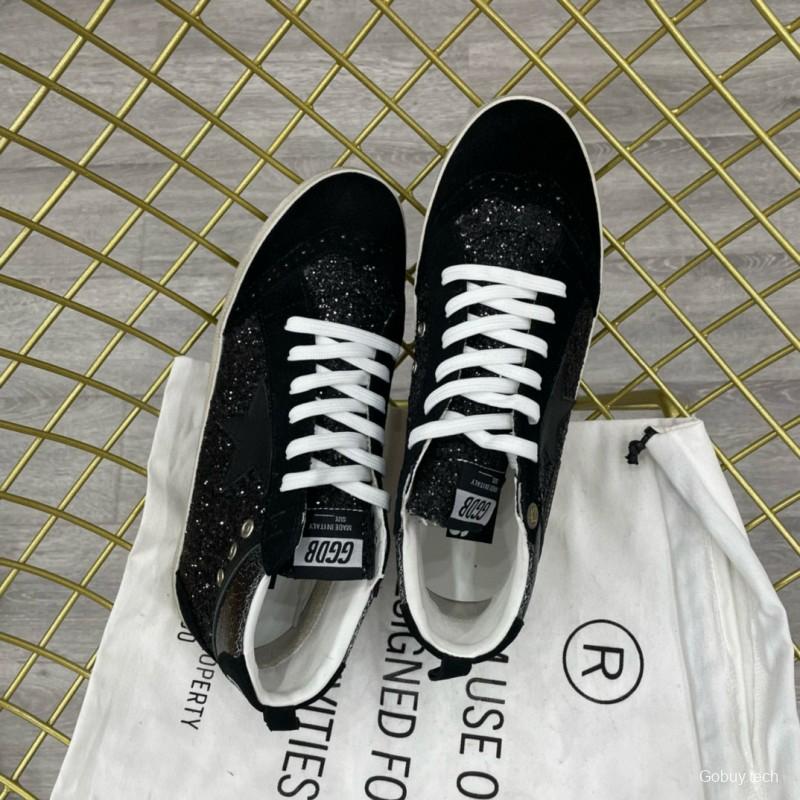 2024 Unisex GGDB Black Suede Glitter High Top Sneakers MJ00300
