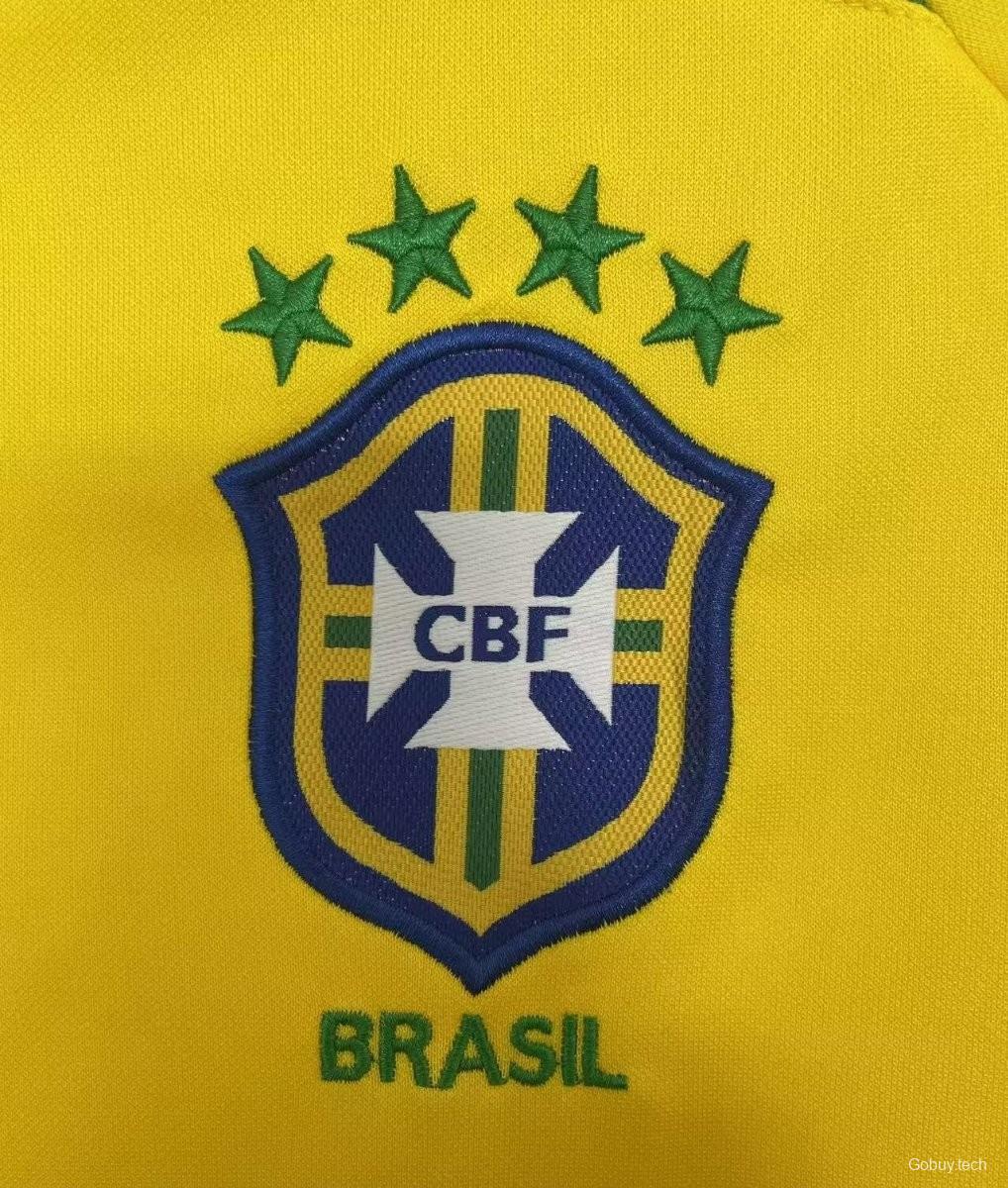 Retro 2002 Brazil Home Long Sleeve Jersey