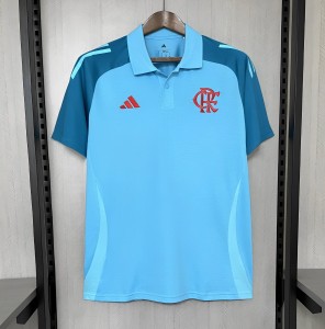 25/26 Flamengo Light Blue Polo Jersey S-XXXXL