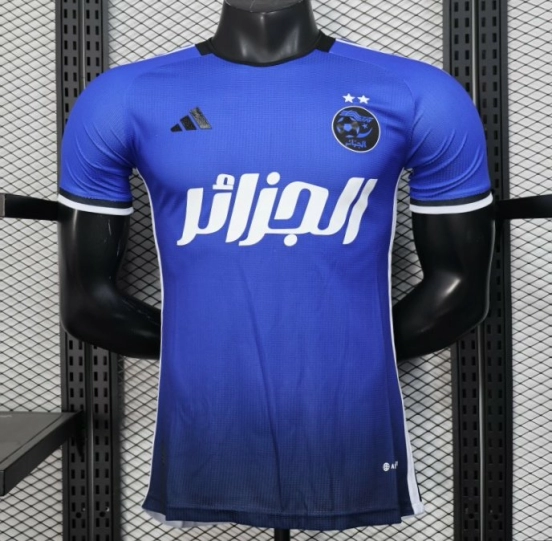 Player Version 2025 Algeria Blue with Arabic Sponsor Jersey